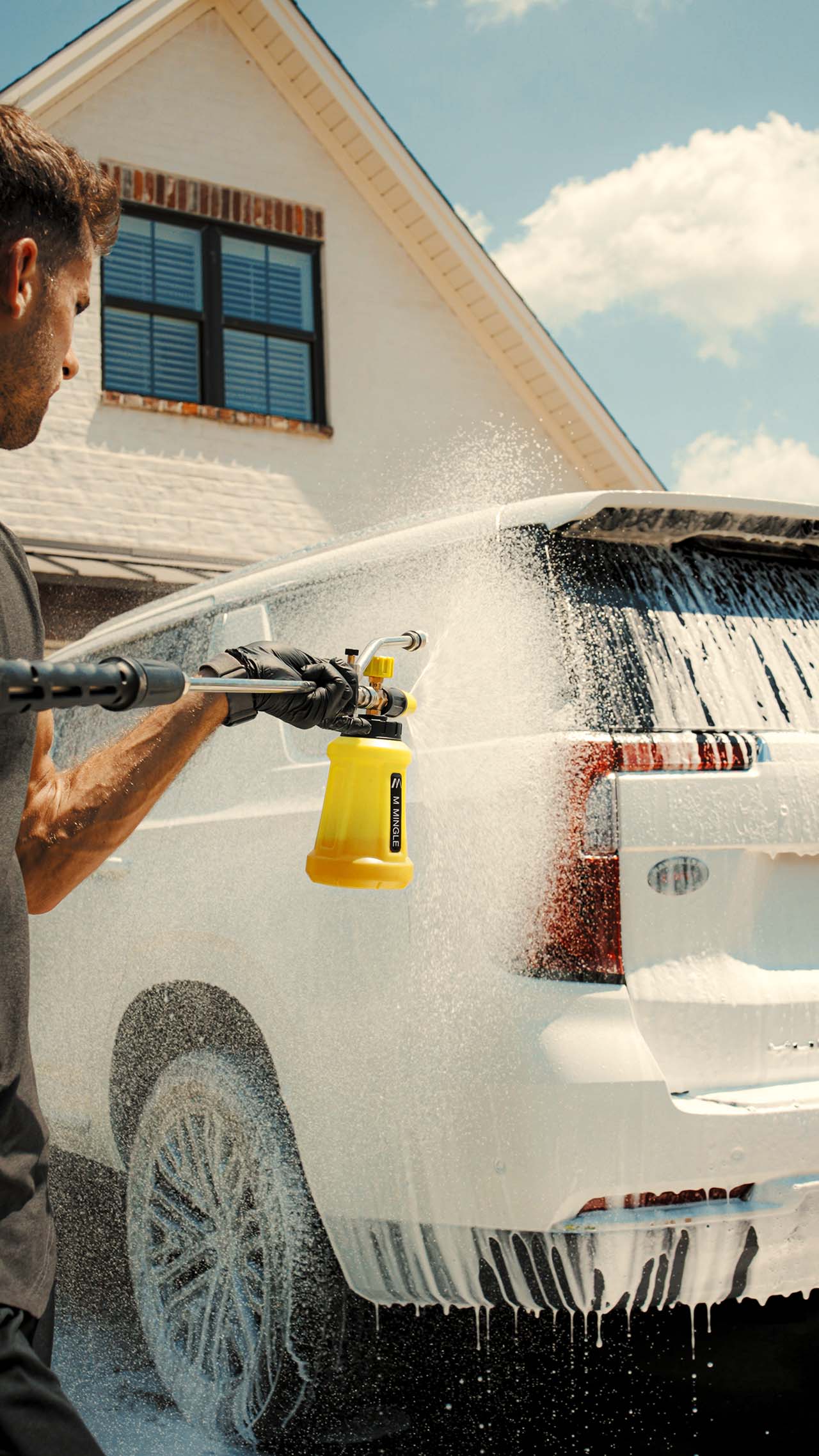 Thick foam covering a vehicle